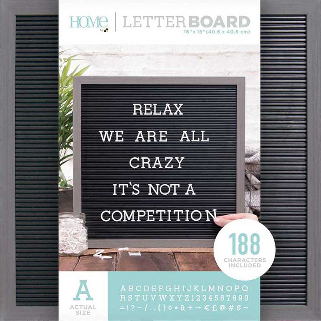 Letter Board Gray and Black 16in x 16in