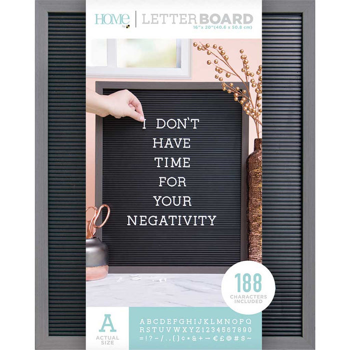 DCWV Gray and Black Letterboard 16in x 20in with 188 characters