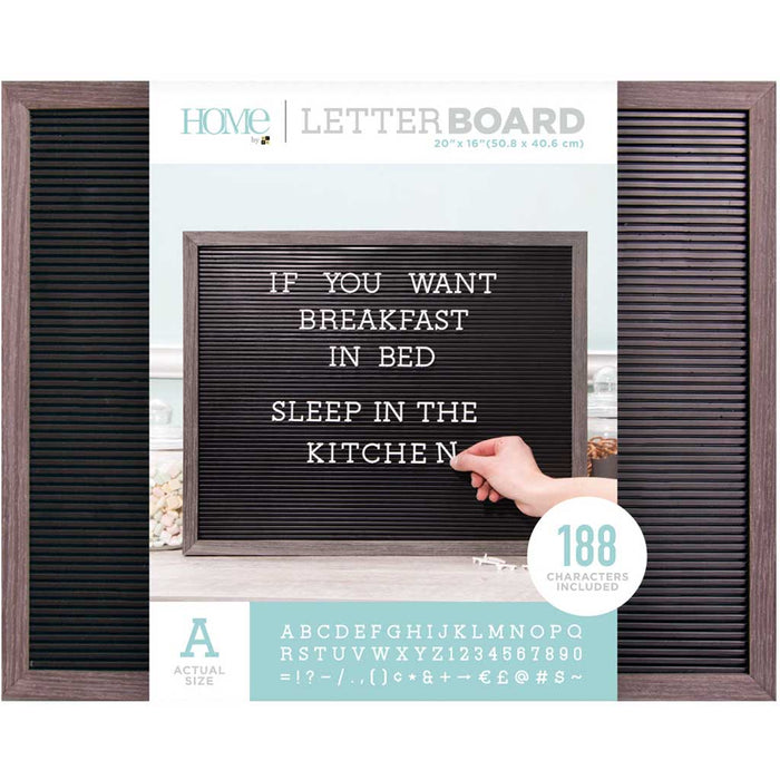 DCWV Gray and Black Letterboard 20in x 16in with 188 characters