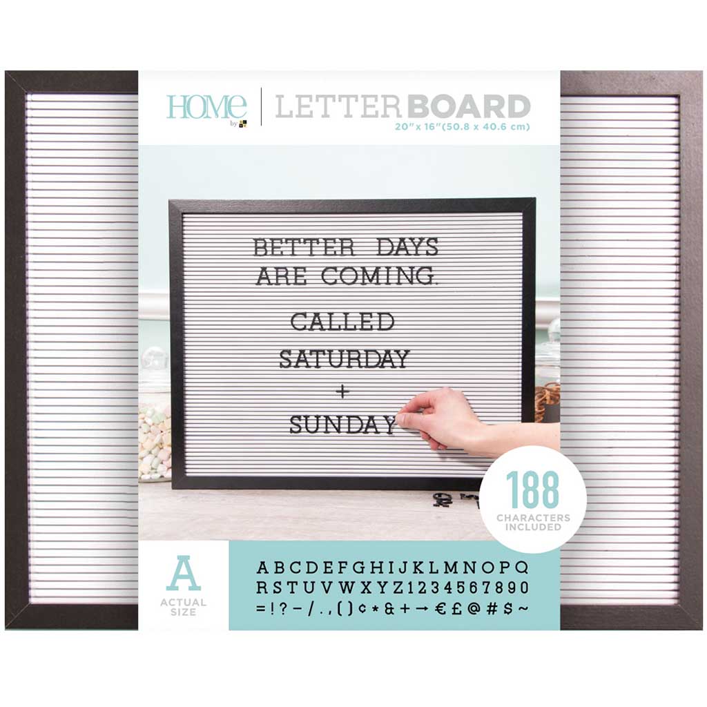 DCWV Black and White Letterboard with 188 letter 16in x 20in