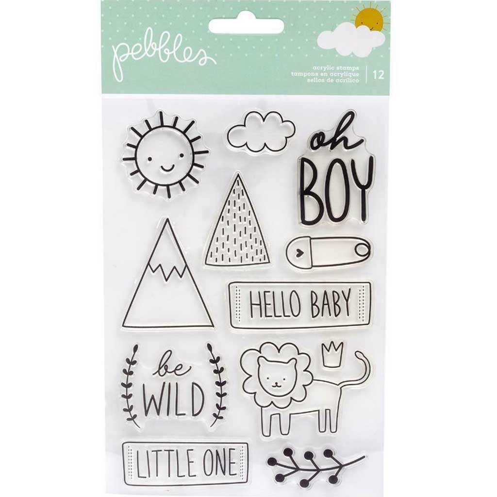 Pebbles Acrylic Stamp- Boy, 12pcs