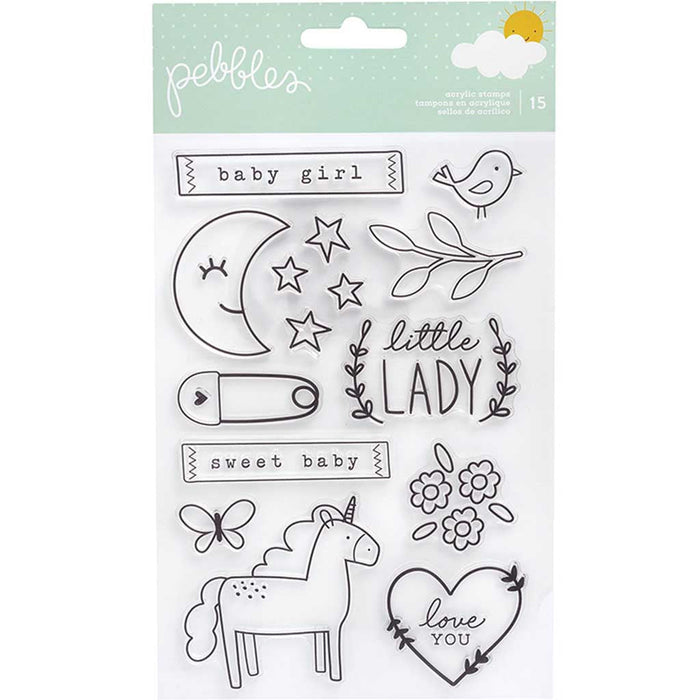 Pebbles Peek-A-Boo You Girl Clear Stamps Scrapbooking Set
