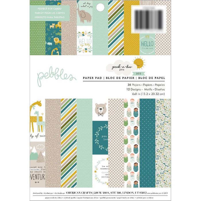 Pebbles Single-Sided Paper Pad 6in x 8in 36/Pkg-Peek-A-Boo You