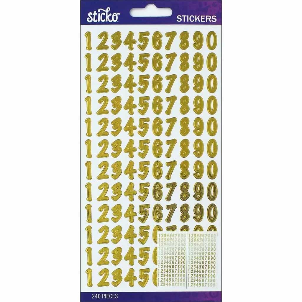 Gold Foil Dot Small Numbers