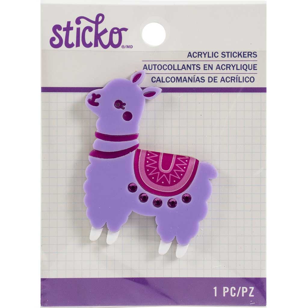 Acrylic Llama Gem Sticker