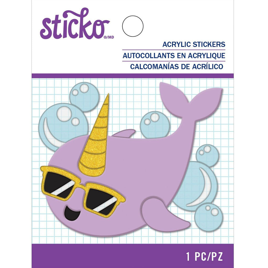 Acrylic Narwhal Sticker