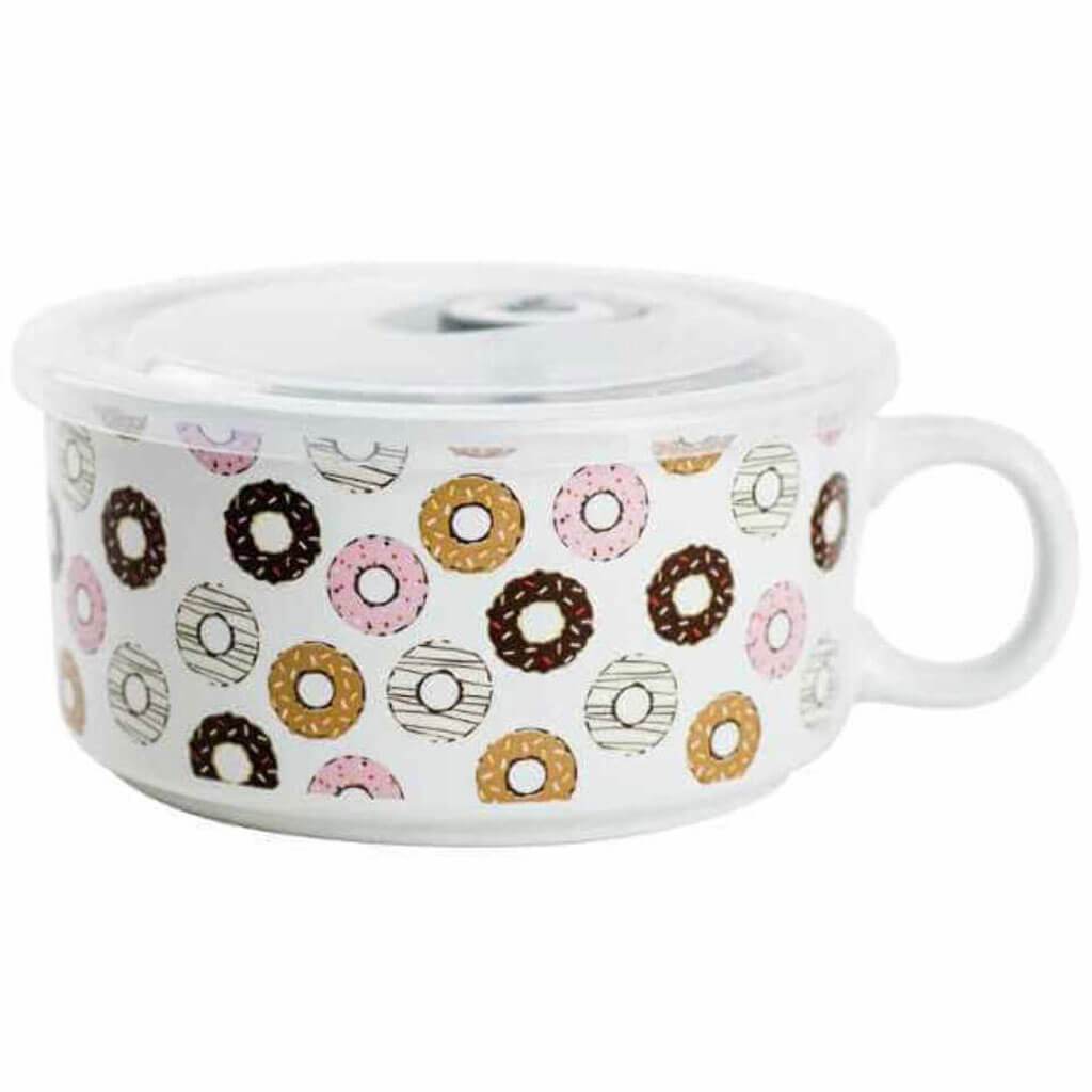 Donuts Souper Mug with Lid 22oz