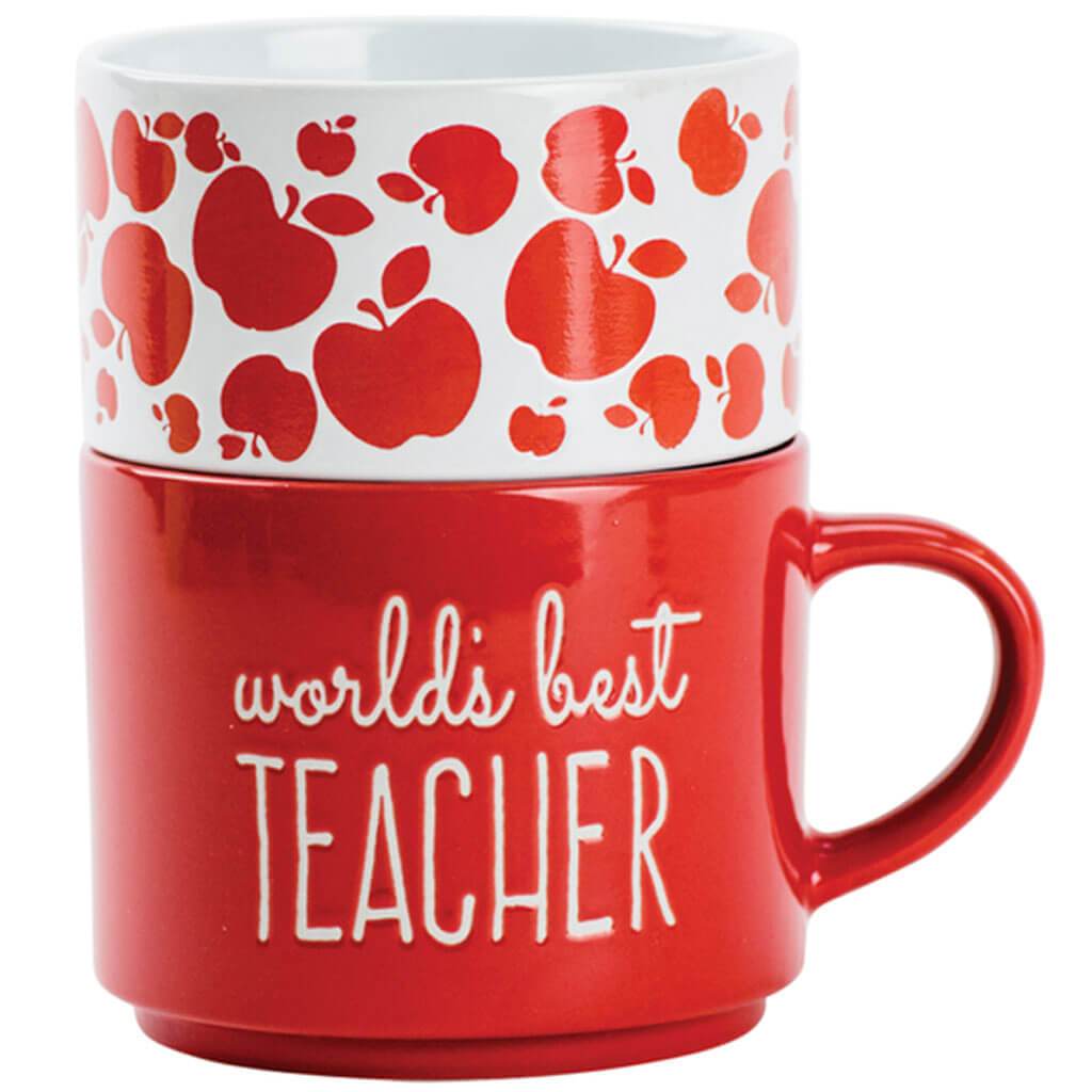 World&#39;s Best Teacher Stacking Mug and Bowl Set 18oz