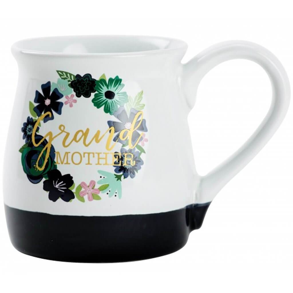 Grandmother with Flowers Belly Mug 18oz