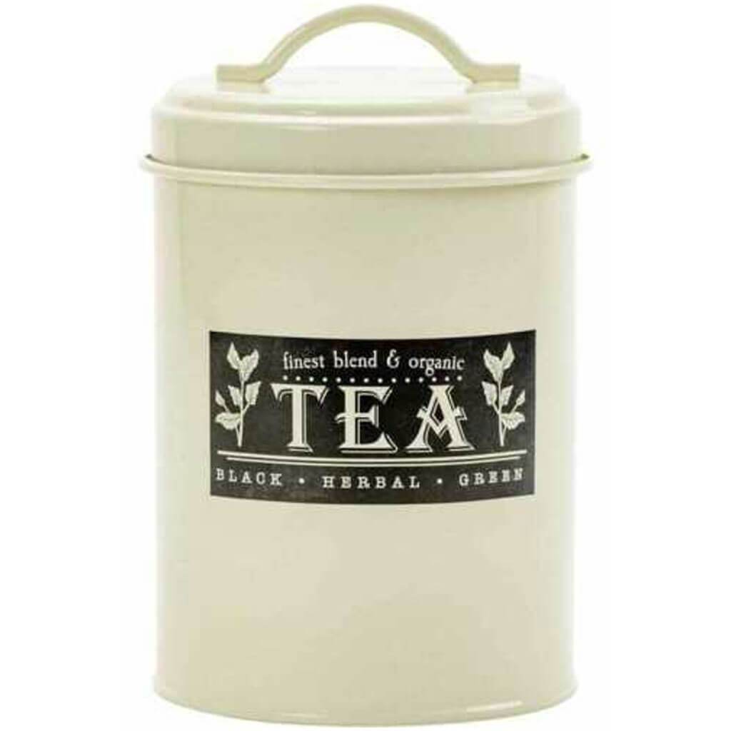 Tea Canister with Metal Lid 6in