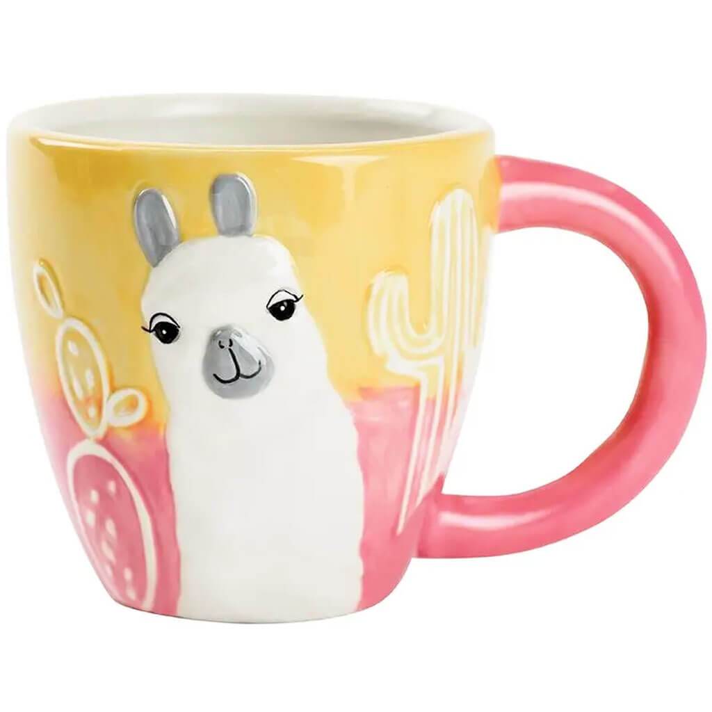 Llama Embossed Mug 18oz