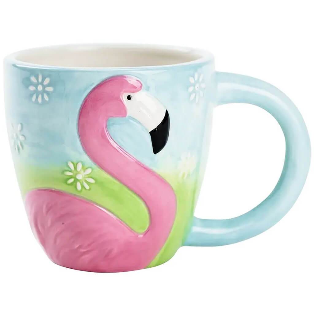 Flamingo Embossed Mug 18oz