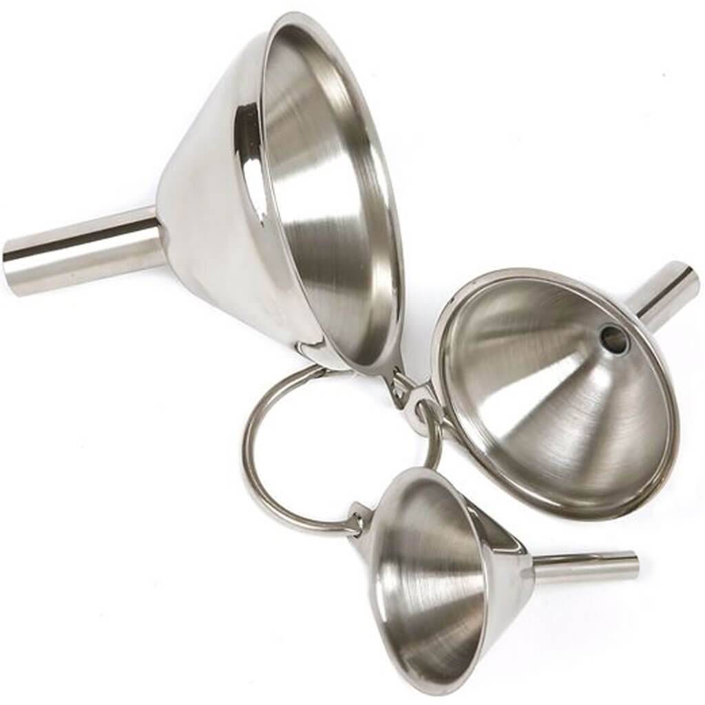 Stainless Steel Funnels, Set of 3
