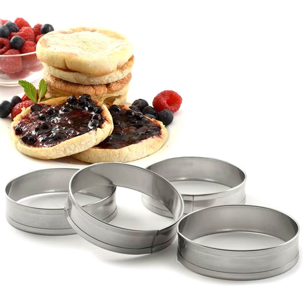 Stainless Steel English Muffin Rings, Set of 4