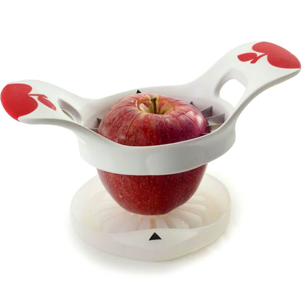 Grip-Ez Fruit Wedger/16 Sections with Push Plate, Red and White