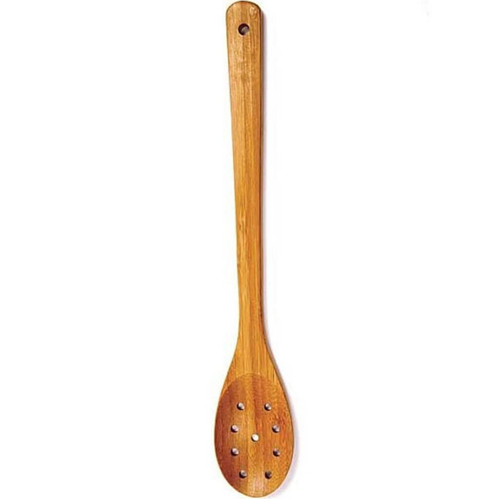 Bamboo Spoon with Holes 12in