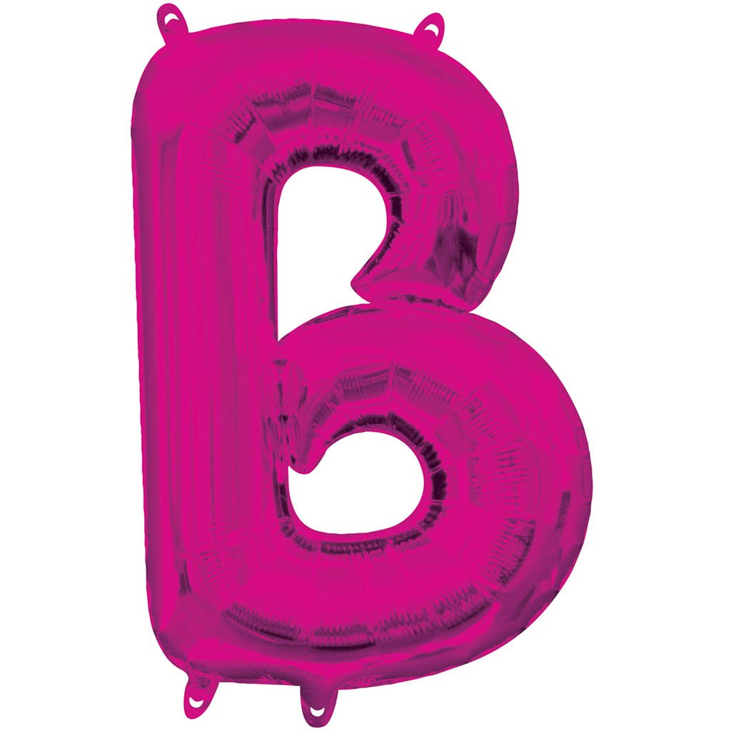 Fucshia Letter B Foil Balloon, 16in