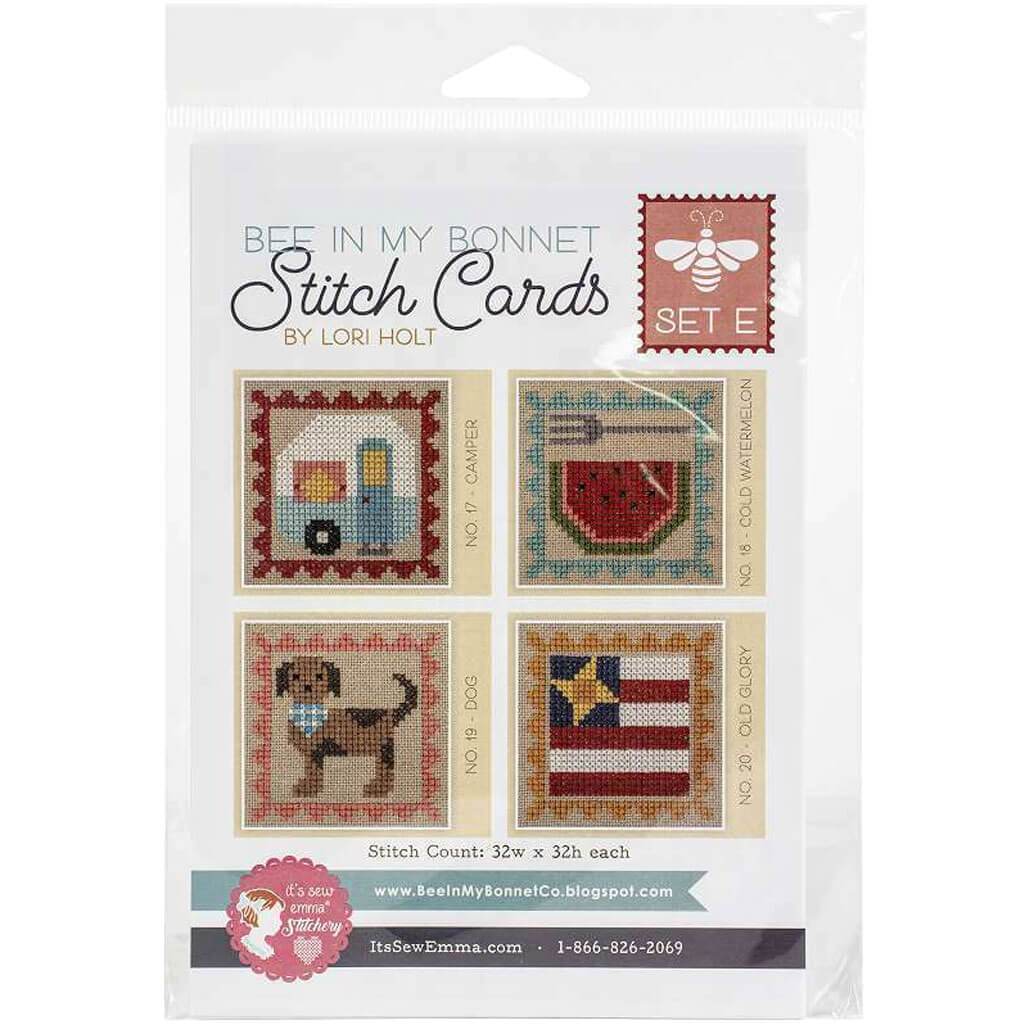 It's Sew Emma Stitch Cards 4/Pkg Set E