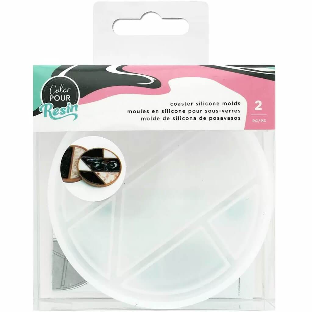 Color Pour Resin Mold 2/Pkg-Coasters