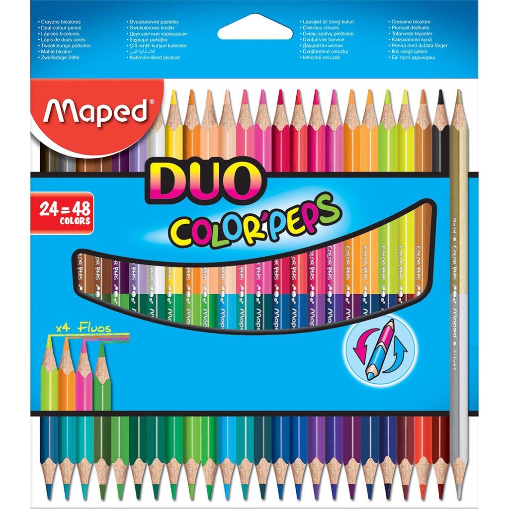 Maped Duo Coloured Pencils Assorted 24pc