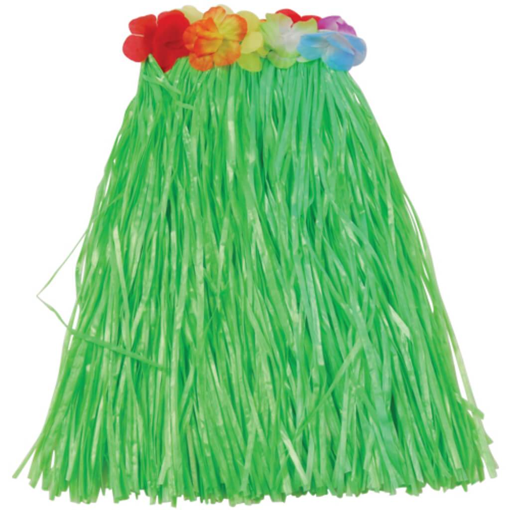 Green Hula Skirt with Flowers 