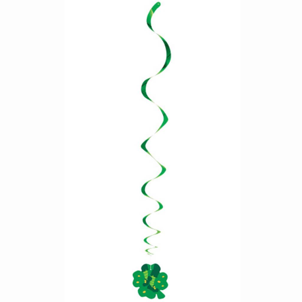 St. Pat&#39;s Jig Hanging Swirl Decorations, 26in, 3ct