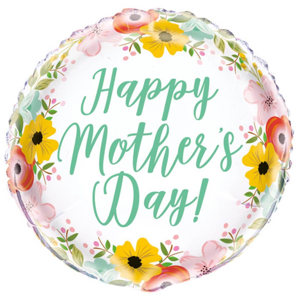 Floral Happy Mother&#39;s Day Foil Balloon 18in