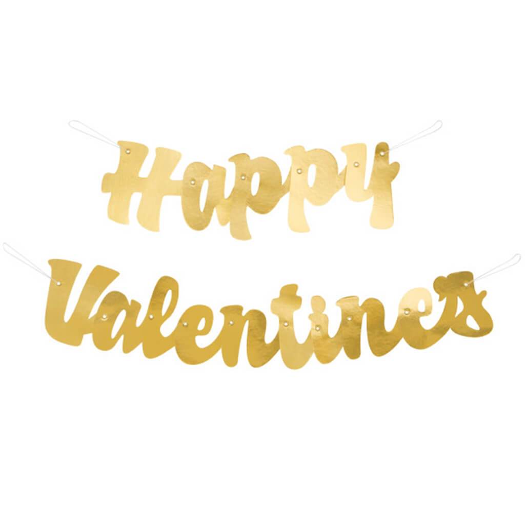 Gold Script Happy Valentine&#39;s Banner