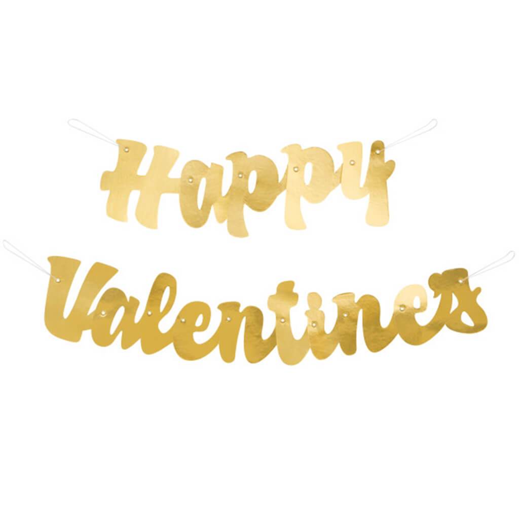 Gold Script Happy Valentine's Banner