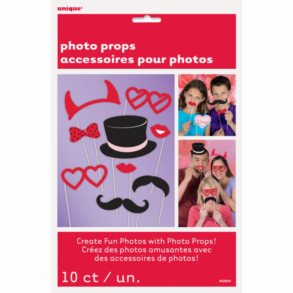 Valentines Day Photo Booth Props, 10ct