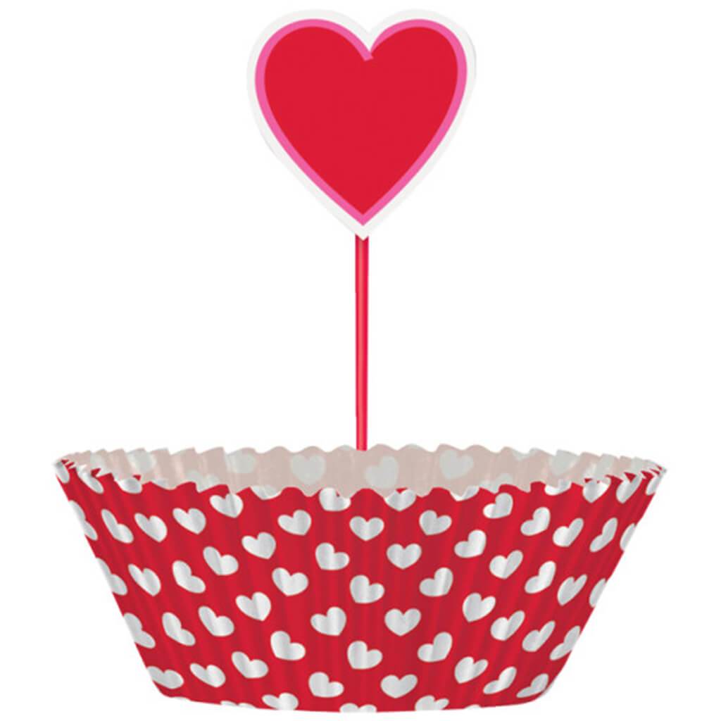 Valentine Heart Cupcake Kit, 24pc
