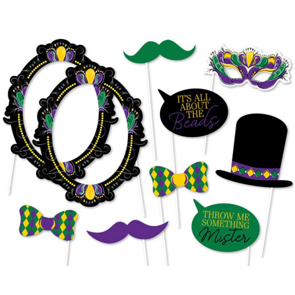 Mardi Gras Photo Booth Props, 10ct