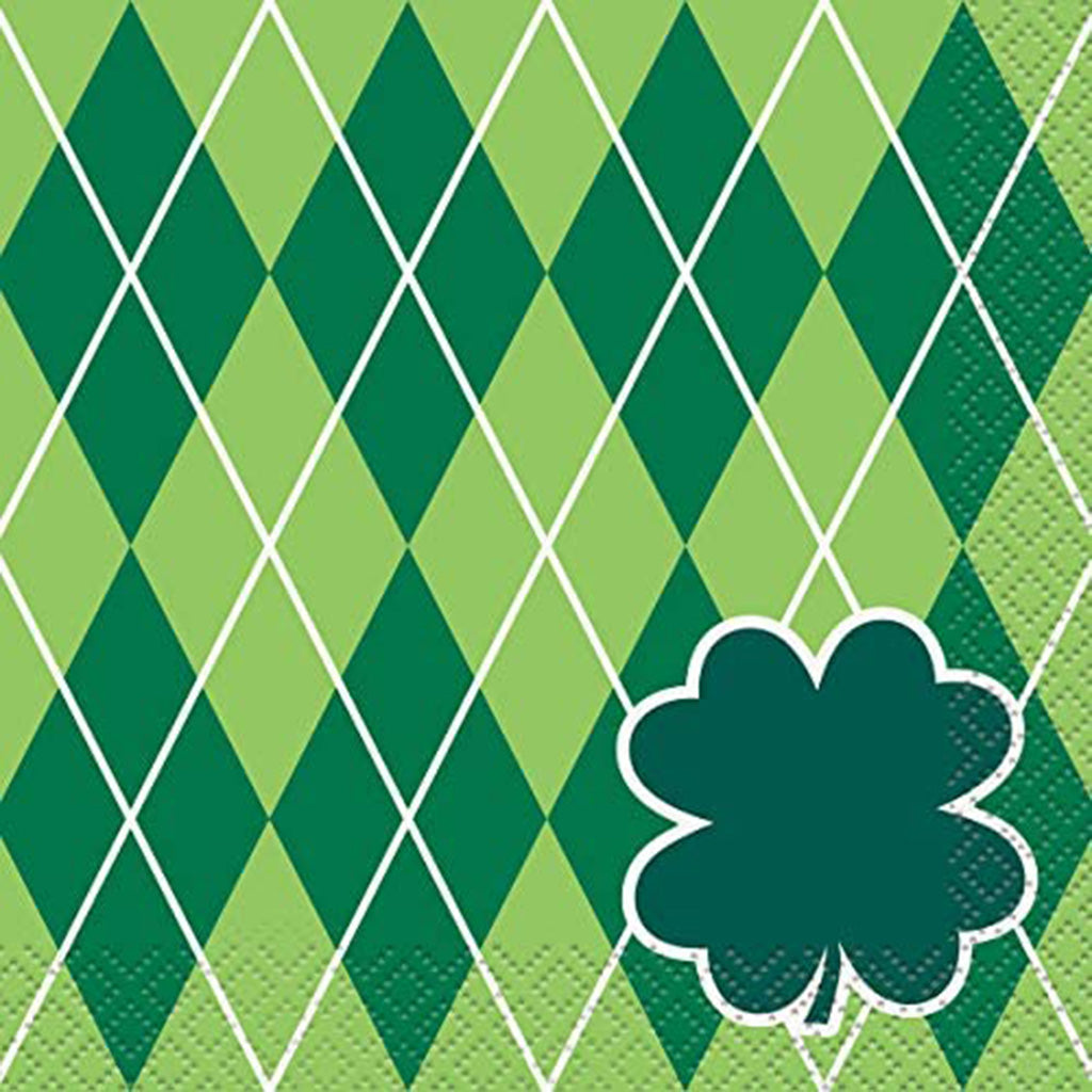 Argyle Clover Beverage Napkin