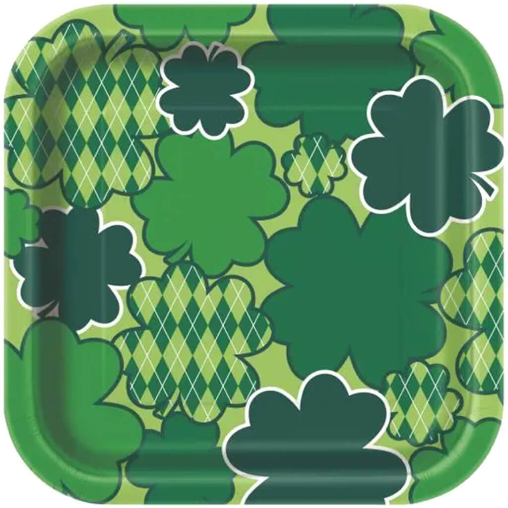 Argyle Clover Square Dessert Plates 10ct, 7in