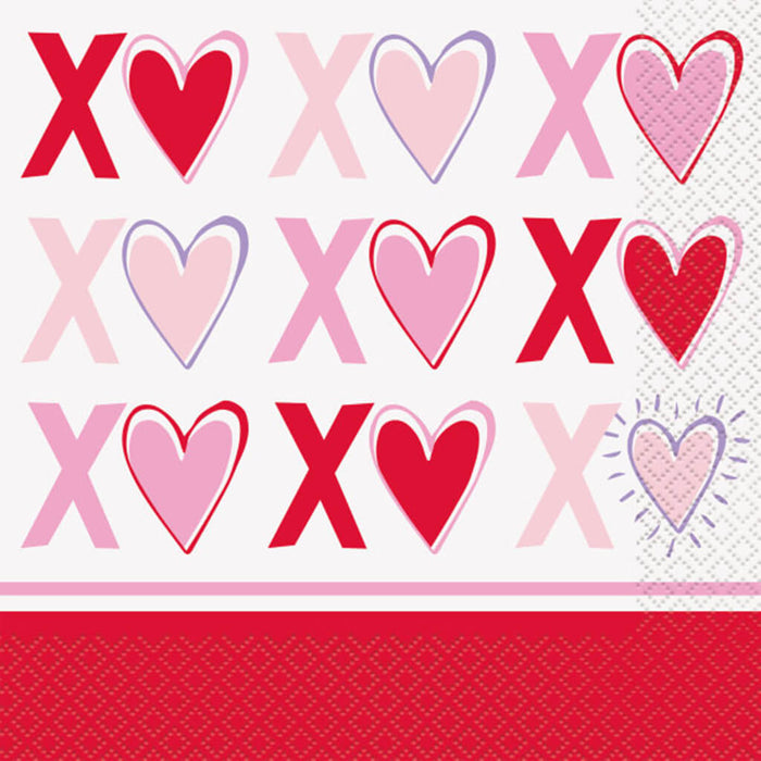 Sparkling Hearts Luncheon Napkins, 16ct