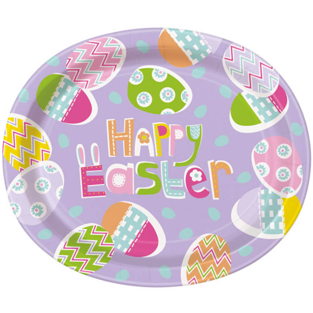 Lilac Easter Oval Plates, 8ct