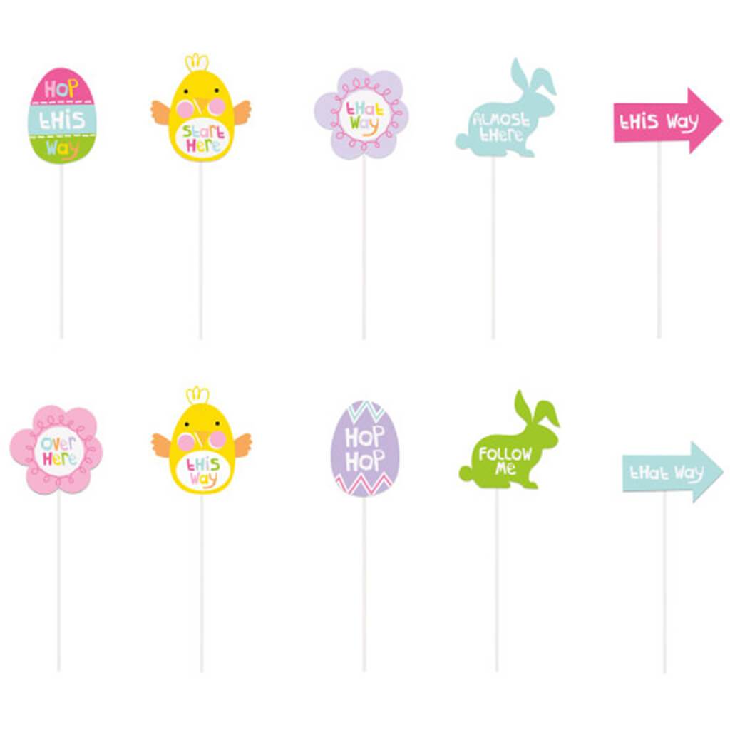 Easter Egg Hunt Clue Signs, 10ct