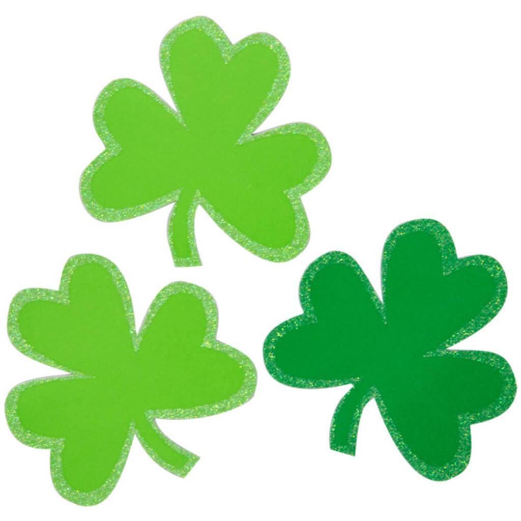 Shamrock Glitter Confetti Cut Outs, 25ct