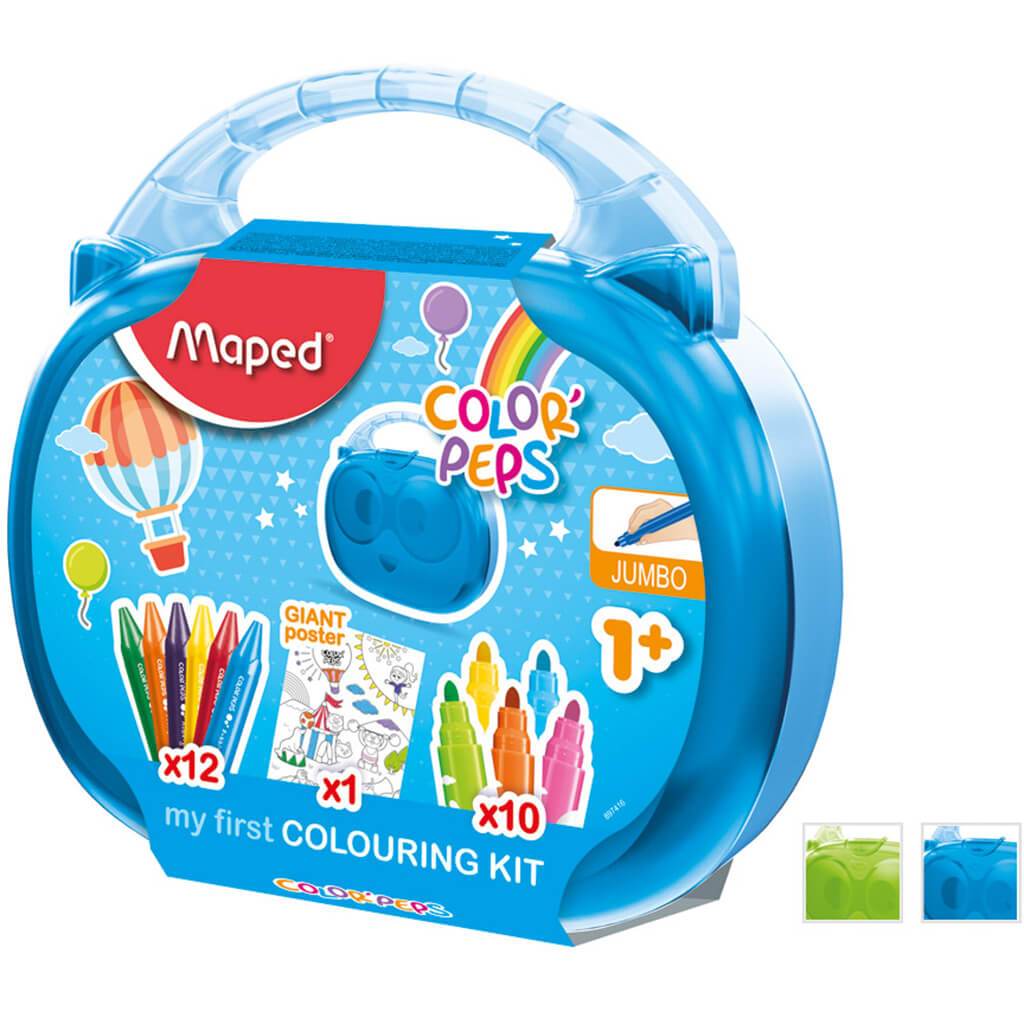 Full Coloring Kit Plastic Box Blue