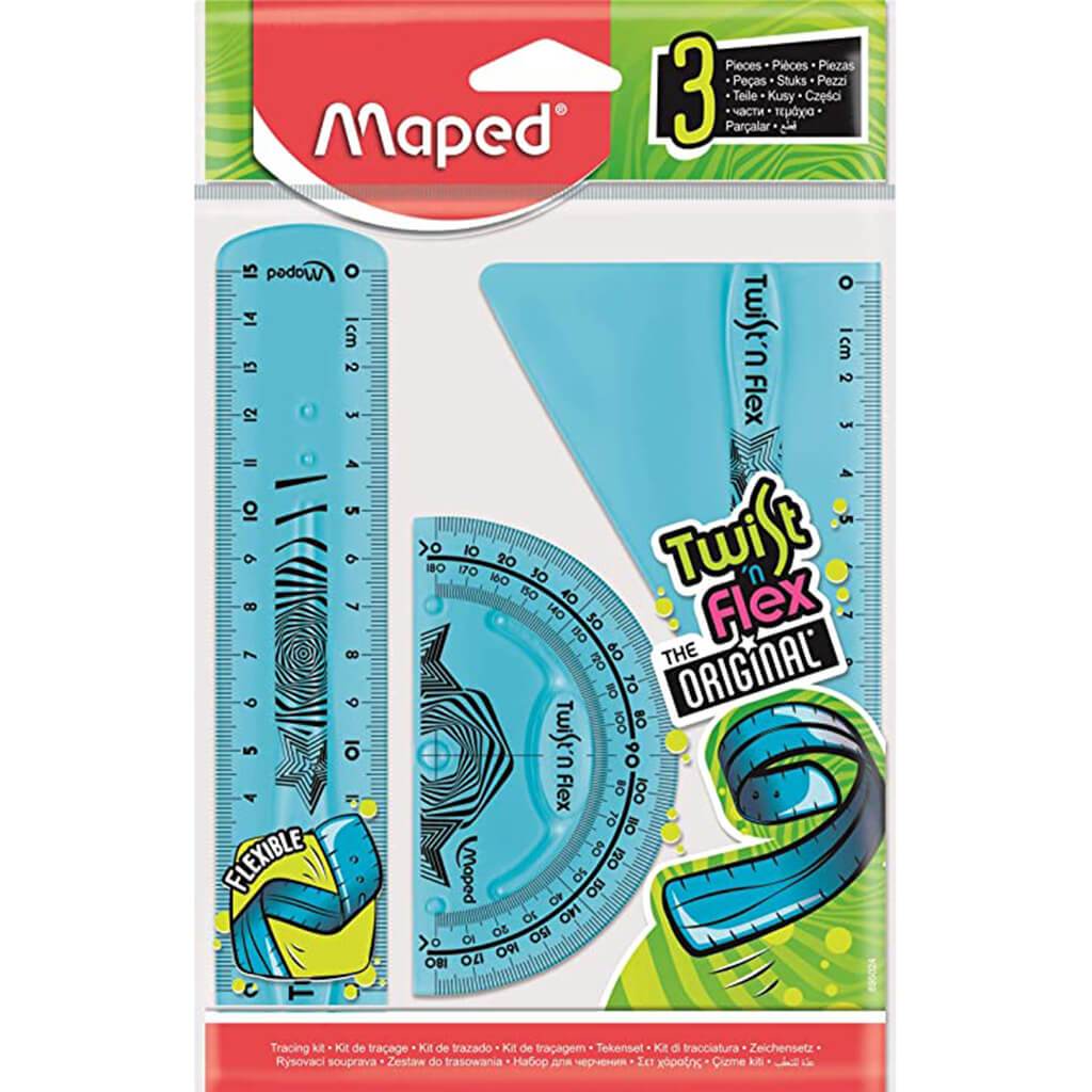 Twist N Flex Unbreakable Ruler 3pc Kit Green