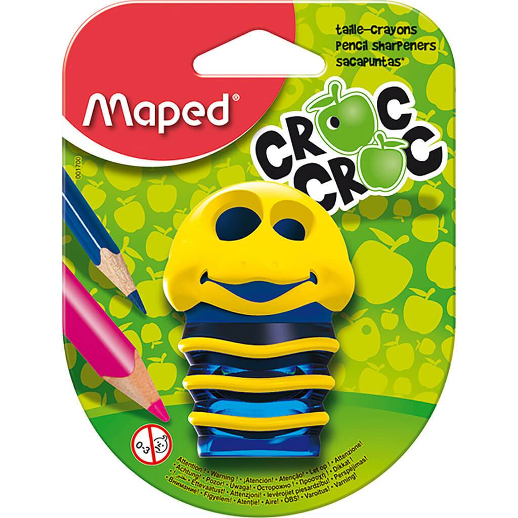Croc-Croc 2 Hole Pencil Sharpener Yellow