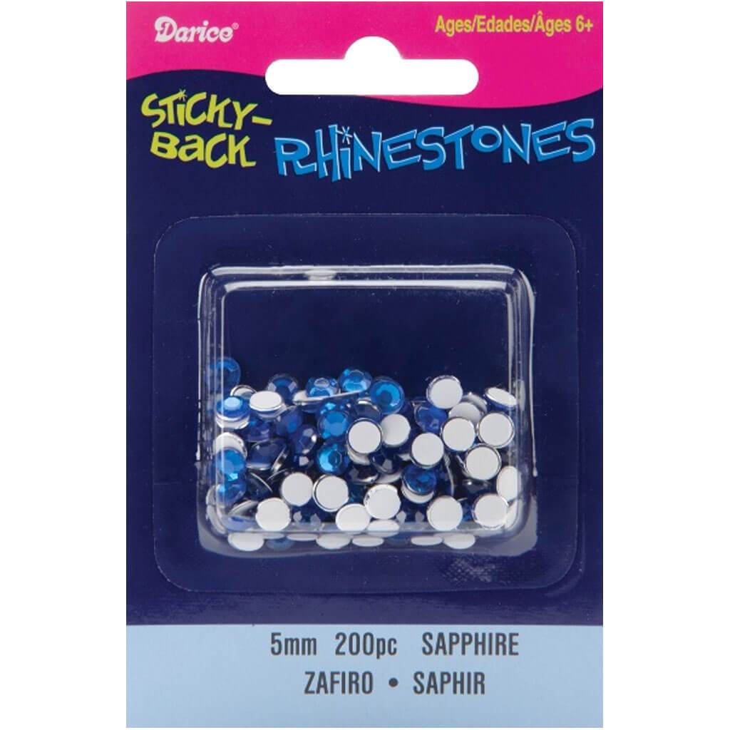 Sticky-Back Rhinestones 5mm 200/Pkg Sapphire