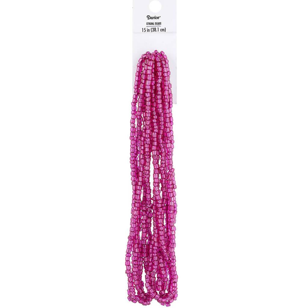 Glass Seed Strand Rose 14in