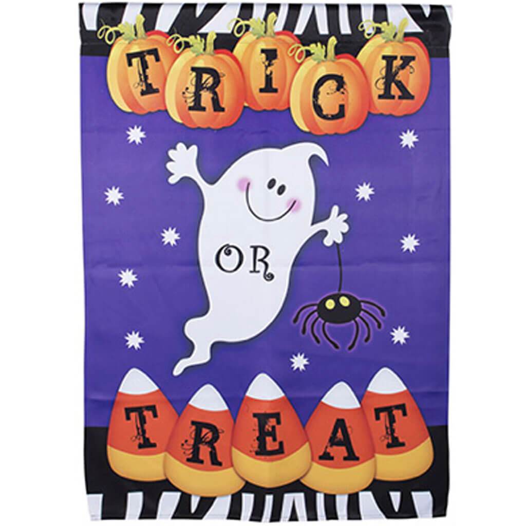 Trick or Treat Ghost Spider House Flag 28 x 40in