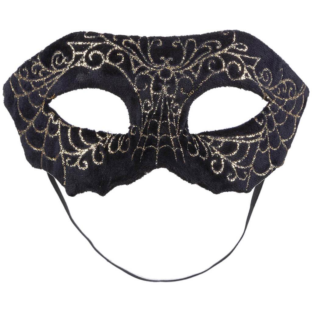 Mask Glitter Web Black &amp; Gold