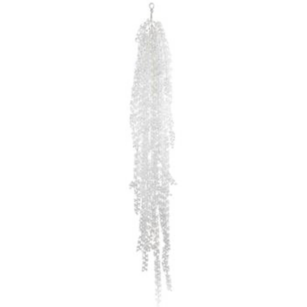 Glittered Pine Hanging Decor White 60in