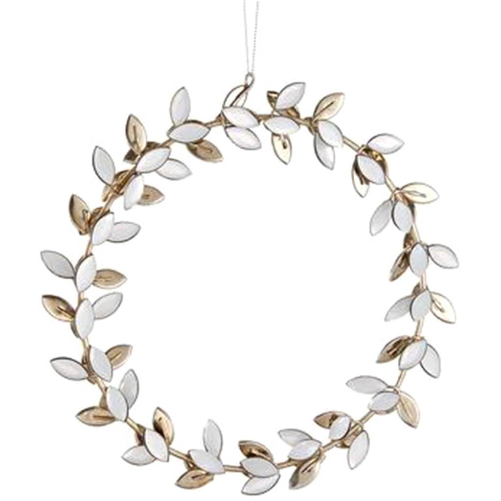 Rhinestone Ring Ornament White Silver 7.5in