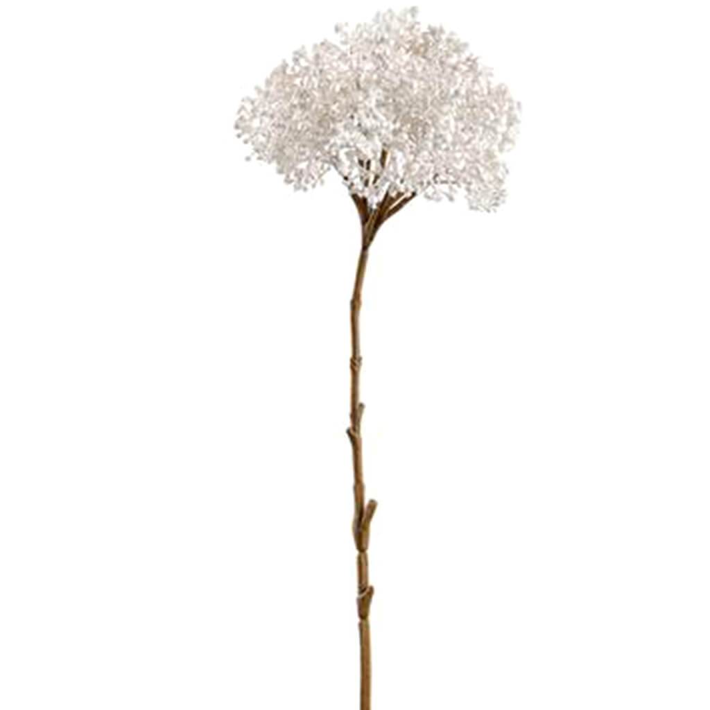 Glittered Allium Spray 28in, White
