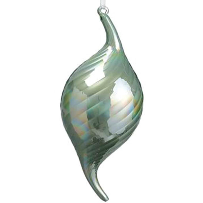 Glass Finial Ornament Seafoam 10.5in