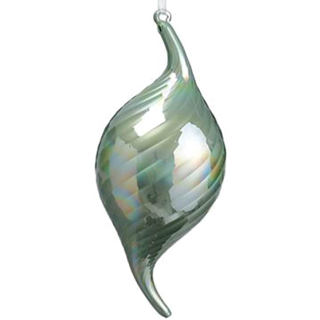 Glass Finial Ornament Seafoam 10.5in